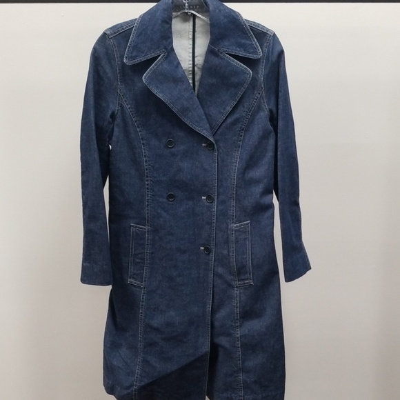 full length denim coat